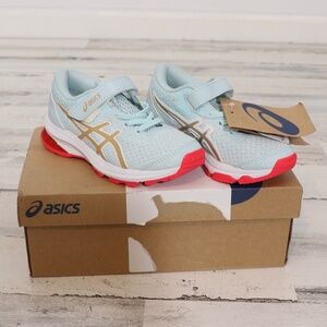 ASICS GT-1000 10 Pre-School Running Shoe, Girl's K 11, Aqua Angel/Champagne